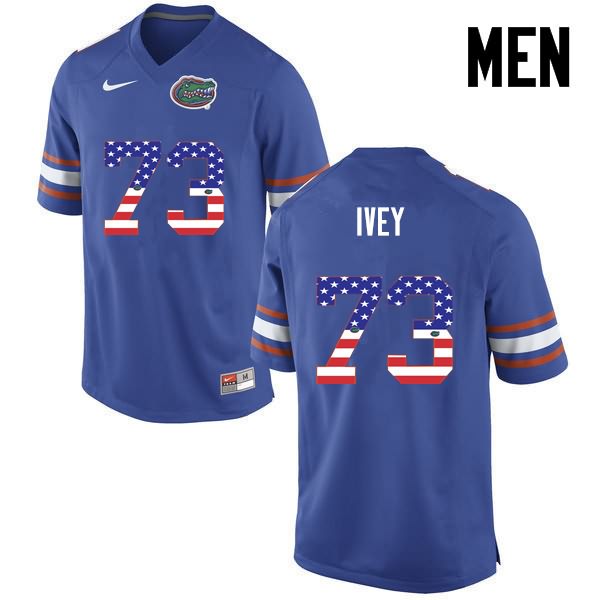 NCAA Florida Gators Martez Ivey Men's #73 USA Flag Fashion Nike Blue Stitched Authentic College Football Jersey WFB3064PL